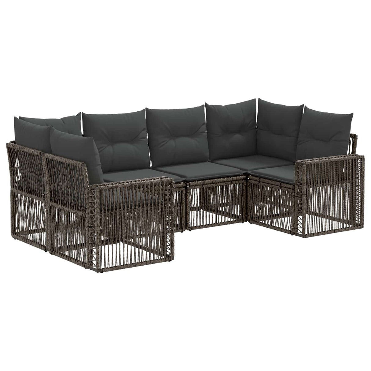 vidaXL Tuinbank Set 6 st 6-Aantal zitplaatsen Zwart en Crème Wit