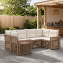vidaXL Tuinbank Set 6 st 6-Aantal zitplaatsen Zwart en Crème Wit