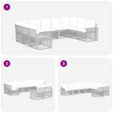 vidaXL Tuinbank Set 10 pcs Zwart en Crème Wit poly rattan