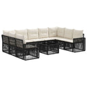 vidaXL Tuinbank Set 10 pcs Zwart en Crème Wit poly rattan