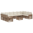 vidaXL Garden Lounge Set 11 pcs Black and Cream White Poly Rattan
