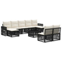 vidaXL Tuinbank Set 10 pcs Zwart en Crème Wit poly rattan