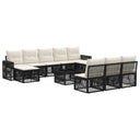 vidaXL Tuinbank Set 11 pcs Zwart en Crème Wit poly rattan