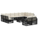 vidaXL Tuinbank Set 13 pcs Zwart en Crème Wit poly rattan
