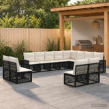 vidaXL Tuinbank Set 13 pcs Zwart en Crème Wit poly rattan