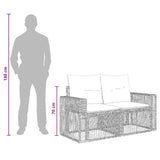 vidaXL Tuinbank Set 13 pcs Zwart en Crème Wit poly rattan