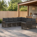 vidaXL Tuinbank Set 8 st 8-Aantal zitplaatsen Zwart en Crème Wit
