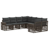 vidaXL Tuinbank Set 8 st 8-Aantal zitplaatsen Zwart en Crème Wit
