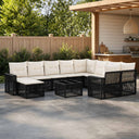 vidaXL Tuinbank Set 11 st Zwart poly rattan