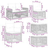 vidaXL Tuinbank Set 11 st Zwart poly rattan