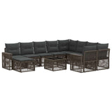 vidaXL Tuinbank Set 11 st Zwart poly rattan