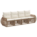 vidaXL Tuinbank Set 5 pcs Zwart en Crème Wit poly rattan