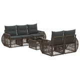 vidaXL Tuinbank Set 6 st Zwart poly rattan