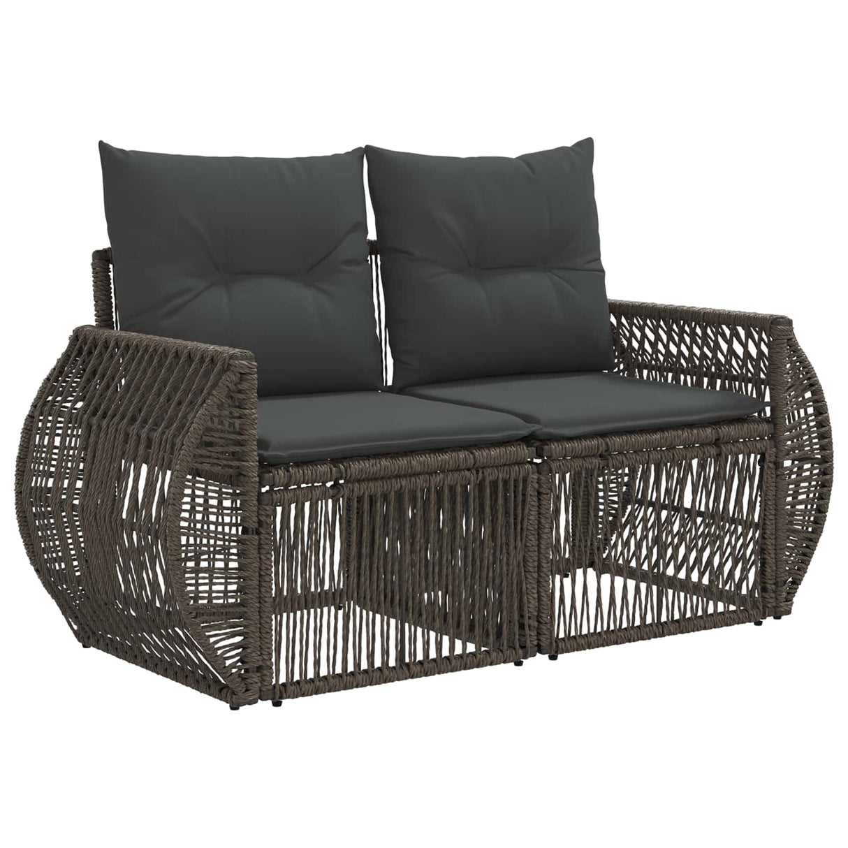 vidaXL Tuinbank Set 7 st Zwart poly rattan