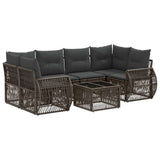 vidaXL Tuinbank Set 7 st Zwart poly rattan