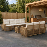 vidaXL Tuinbank Set 8 st Zwart poly rattan