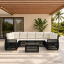 vidaXL Tuinbank Set 8 st Zwart poly rattan