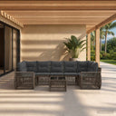 vidaXL Tuinbank Set 8 st Zwart poly rattan