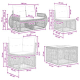 vidaXL Tuinbank Set 8 st Zwart poly rattan