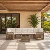 vidaXL Tuinbank Set 8 st Zwart poly rattan