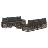 vidaXL Tuinbank Set 9 st Zwart poly rattan