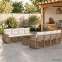 vidaXL Tuinbank Set 9 st Zwart poly rattan