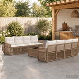 vidaXL Tuinbank Set 9 st Zwart poly rattan
