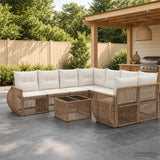 vidaXL Garden Lounge Set 9 Piece Black Polyrattan