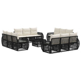 vidaXL Garden Sofa Set 13 pcs Black and Cream White poly rattan