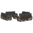 vidaXL Garden Sofa Set 13 pcs Black and Cream White poly rattan