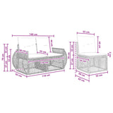 vidaXL Tuinbank Set 8 pcs Zwart en Crème Wit poly rattan