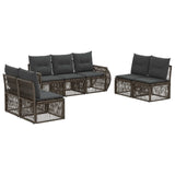 vidaXL Tuinbank Set 8 pcs Zwart en Crème Wit poly rattan