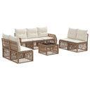 vidaXL Tuinbank Set 8 pcs Zwart en Crème Wit poly rattan