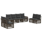 vidaXL Tuinbank Set 9 pcs Zwart en Crème Wit poly rattan