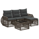 vidaXL Tuinbank Set 5 pcs Zwart en Crème Wit poly rattan