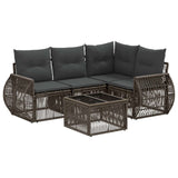 vidaXL Tuinbank Set 5 pcs Zwart en Crème Wit poly rattan
