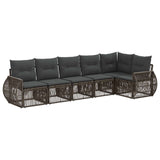 vidaXL Tuinbank Set 7 pcs Zwart en Crème Wit poly rattan