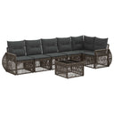 vidaXL Tuinbank Set 7 pcs Zwart en Crème Wit poly rattan