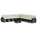 vidaXL Tuinbank Set 10 pcs Zwart en Crème Wit poly rattan