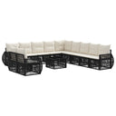 vidaXL Tuinbank Set 12 pcs Zwart en Crème Wit poly rattan