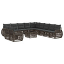 vidaXL Tuinbank Set 12 pcs Zwart en Crème Wit poly rattan