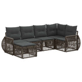 vidaXL Garden Lounge Set 7 pcs Black and Cream White poly rattan