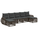 vidaXL Tuinbank Set 8 pcs Zwart en Crème Wit poly rattan