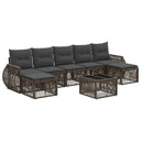 vidaXL Tuinbank Set 8 pcs Zwart en Crème Wit poly rattan