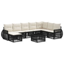 vidaXL Tuinbank Set 9 pcs Zwart en Crème Wit poly rattan