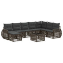 vidaXL Tuinbank Set 9 pcs Zwart en Crème Wit poly rattan