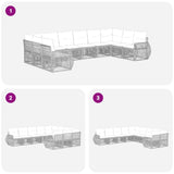 vidaXL Tuinbank Set 11 pcs Zwart en Crème Wit poly rattan