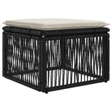vidaXL Tuinbank Set 10 pcs Zwart en Crème Wit poly rattan