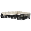 vidaXL Tuinbank Set 12 pcs Zwart en Crème Wit poly rattan