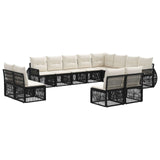 vidaXL Tuinbank Set 13 pcs Grijs en Donkergrijs poly rattan